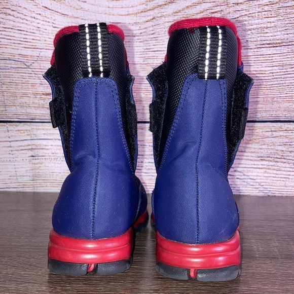Youth Red and Navy Lands End Snow Boots Size 7m - Picture 8 of 14